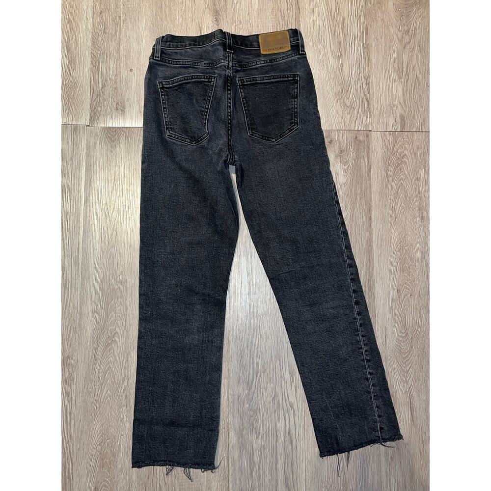 Denim Forum - Arlo High Rise Straight Cropped Raw Hem /Black / 25 - Picture 4 of 8